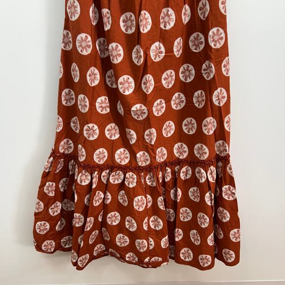 $128 Free People Orange Strapless Leanna Tube Midi Dress XL Beach Vacation Boho - Picture 5 of 6